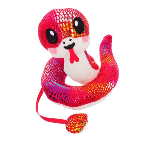 PERSELOSO Schulterstehende Schlangenpuppe Karneval verkleiden Frau Reptilienspielzeug -Kostümzubehör gruseliges realistische Schlangen-Requisite PP-Baumwolle rot von PERSELOSO