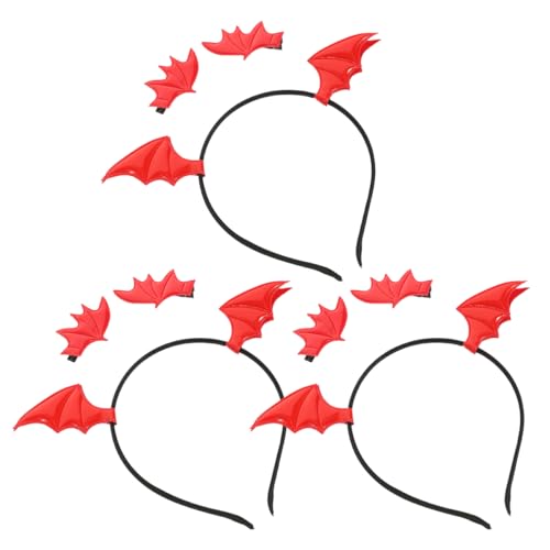 PERSELOSO Set Halloween Fledermaus Stirnband Mit Haarspangen Fledermausflügel Kopfschmuck Für Frauen Mädchen Halloween Kostüm Haarschmuck von PERSELOSO