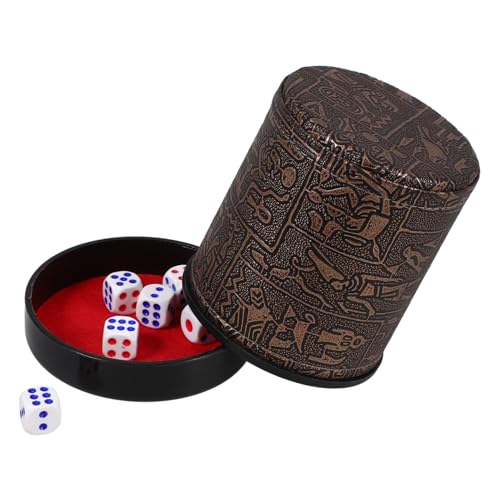 PERSELOSO Silent Würfelbecher mit Kleinen Würfeln und Samtbezug Leiser Dice Shaker für Bar und Ktv Kompakter Würfelhalter für Partyspiele und Reisen von PERSELOSO