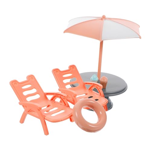PERSELOSO Strandkorb-Set Bausätze Miniatur Sandkasten Liegestütze Hüpfbälle für sandspielzeug strandspielzeug puppenhauszubehör DIY-Puppendekor-Requisiten Mini-Strandkorb Abs von PERSELOSO