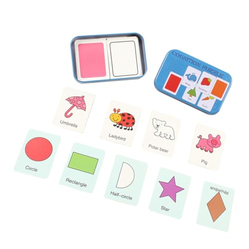 PERSELOSO Teiliges Lernspielzeug Kreatives Literacy Puzzle Blechbox für Frühes Lernen mit Form und Farberkennung Blau Pädagogisches für Jahren von PERSELOSO