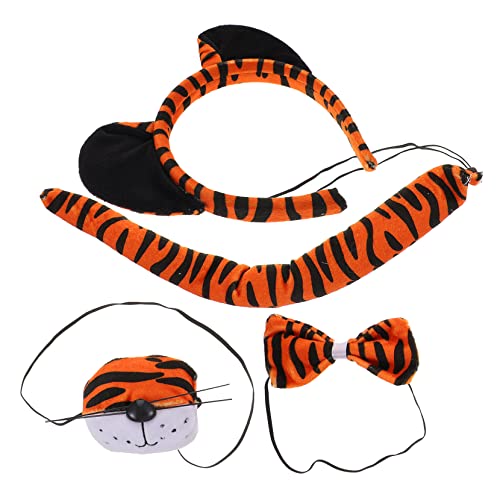 PERSELOSO Tiger Kostüm Set für Teiliges Set mit Ohren und Fliege Niedliche Tiger Kostümzubehör für Feste und Cosplay Feiern PERSELOSO Tiger Kostüm Set für Teiliges Set mit Ohren und Fliege Niedliche Tiger Kostümzubehör für Feste und Cosplay Feiern von PERSELOSO