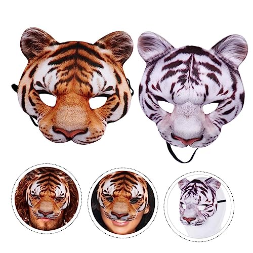 PERSELOSO Tiger Maske Teiliges Kostüm für Halloween und Karneval Sicher und Ungiftig für Cosplay und Partys aus Hochwertigem Material Beeindruckendes Tigerdesign von PERSELOSO