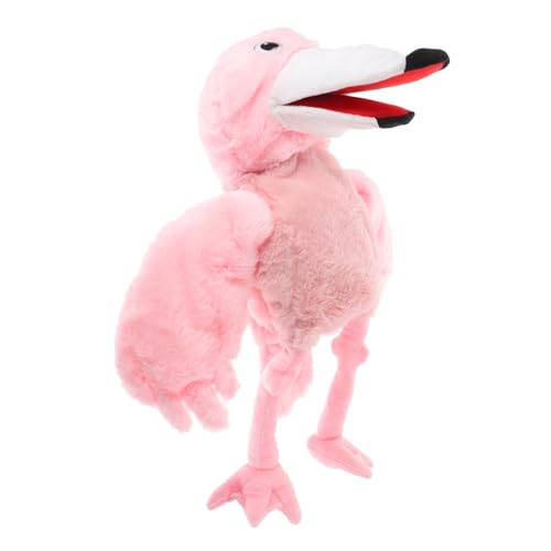 PERSELOSO Vogel Handpuppe Entzückendes Plüsch Flamingo Interaktives Geschichtenerzählen Handspielzeug für Fördert Fantasie und Hand Augen Koordination Waschbar und Kuschelig von PERSELOSO