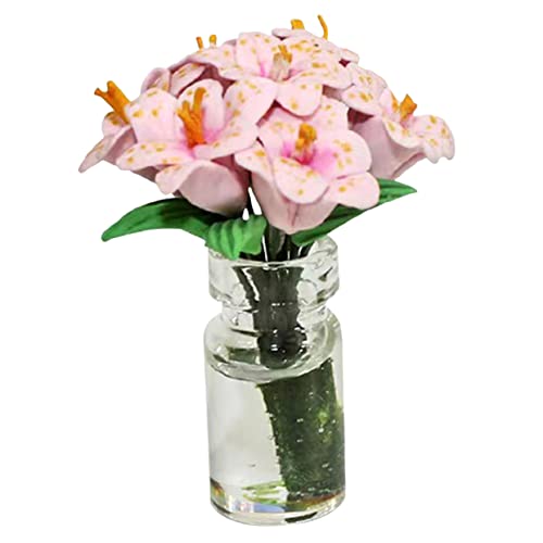 PERSELOSO künstliche Blume Mini Bonsai-Werkzeuge Puppenhaus Garten Bonsai Modell Artificial Plant Bonsai künstlich winziges Bonsai- kleine Bonsai-Verzierung Harz Rosa von PERSELOSO