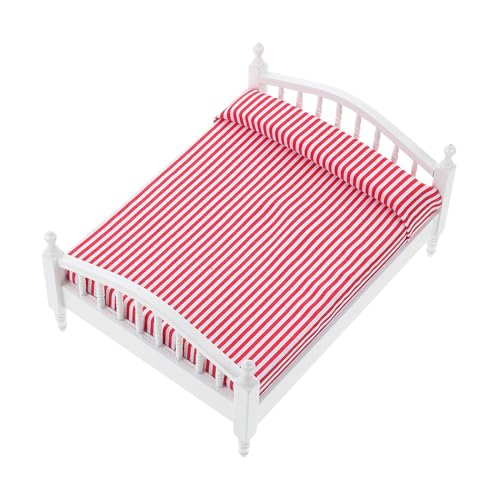 PERSELOSO Glattes Mini-doppelbett – Dekorationswerkzeug Für Puppenhäuser von PERSELOSO