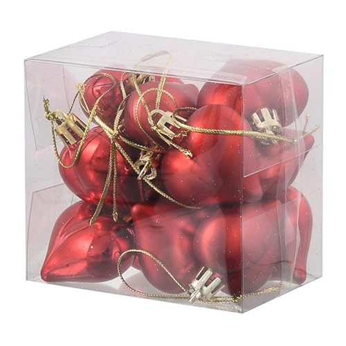 PERZOE Romantische Feiertagsanhänger 12 Stück Valentinstag-Herz-Mini-Hängeornamente für Liebesthemen Rot 4,5 cm von PERZOE