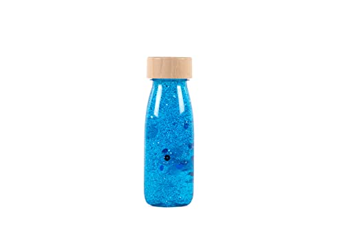 PETIT BOUM - Sensorische Schwimmflasche in Blauer Farbe | EIN Mikrokosmos in jeder Flasche | Entdecken, zuhören und Lernen | Sinnesstimulation | Sensorische Flaschen für Kinder von PETIT BOUM