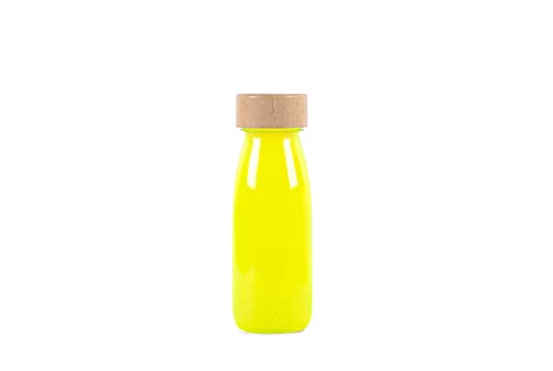 PETIT BOUM - Sensorische Schwimmflasche in gelber Farbe | EIN Mikrokosmos in jeder Flasche | Entdecken, zuhören und Lernen | Sinnesstimulation | Sensorische Flaschen für Kinder von PETIT BOUM