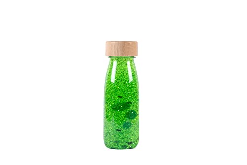 PETIT BOUM - Sensorische Schwimmflasche in grüner Farbe | EIN Mikrokosmos in jeder Flasche | Entdecken, zuhören und Lernen | Sinnesstimulation | Sensorische Flaschen für Kinder von PETIT BOUM