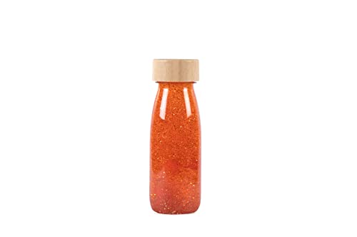PETIT BOUM - Sensorische Schwimmflasche in oranger Farbe | EIN Mikrokosmos in jeder Flasche | Entdecken, zuhören und Lernen | Sinnesstimulation | Sensorische Flaschen für Kinder von PETIT BOUM