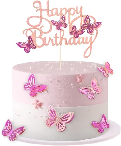 Tortendeko Schmetterling, 3D Schmetterlinge Deko Torte Mädchen 13 Stück Rot-Rosa Violett Kuchendeko Geburtstag Schmetterling für Geburtstagsparty, Hochzeit, Themenparty Tortendeko Schmetterling, 3D Schmetterlinge Deko Torte Mädchen 13 Stück Rot-Rosa Violett Kuchendeko Geburtstag Schmetterling für Geburtstagsparty, Hochzeit, Themenparty von PETLAR