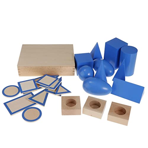 PETSOLA Holz Montessori Mathe Geometrische Körper Forme Kinder Lehrspiele Spielzeug von petsola