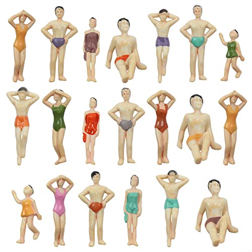 20 Stück kleine Menschen farbige Badeanzug, Maßstab O Maßstab, Schwimmfiguren, 1:48 Personen, Modell-Layout, Basteln, Architekturfiguren von PETSTIBLE