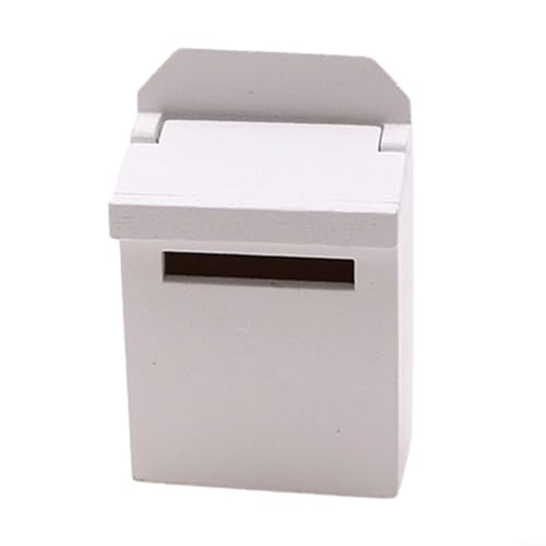 Mini-Box, 4,5 × 2,6 × 7 cm, Miniatur-Briefkasten, aus Holz, Flip-Briefkasten, Modell für DIY-Sammlung, Geschenk, Weiß von PETSTIBLE