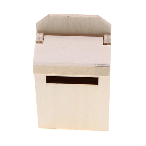 Mini-Box, 4,5 × 2,6 × 7 cm, Miniatur-Briefkasten, aus Holz, Flip-Briefkasten, Modell für DIY-Sammlung, Geschenk (natürliche Farbe) von PETSTIBLE