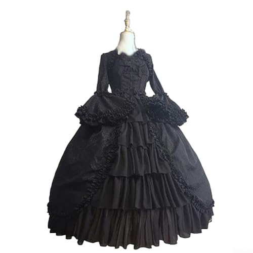 PETSTIBLE Lolita Damen Mittelalter-Kostüm mit Details wie einem einzigartigen Fliege-Design (M, schwarz) von PETSTIBLE