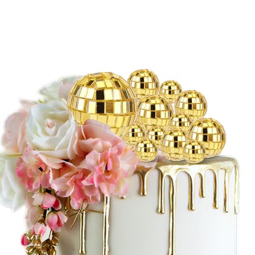 12St Cupcake Topper Disco, 4 Größen Golden Discokugel Kuchen Topper Disco Themen Kuchenaufsätze Kuchen Topper Disco Dessert Zubehör für Geburtstagstorte 70er Jahre Motto Partygeschenk 12St Cupcake Topper Disco, 4 Größen Golden Discokugel Kuchen Topper Disco Themen Kuchenaufsätze Kuchen Topper Disco Dessert Zubehör für Geburtstagstorte 70er Jahre Motto Partygeschenk von PEUTIER