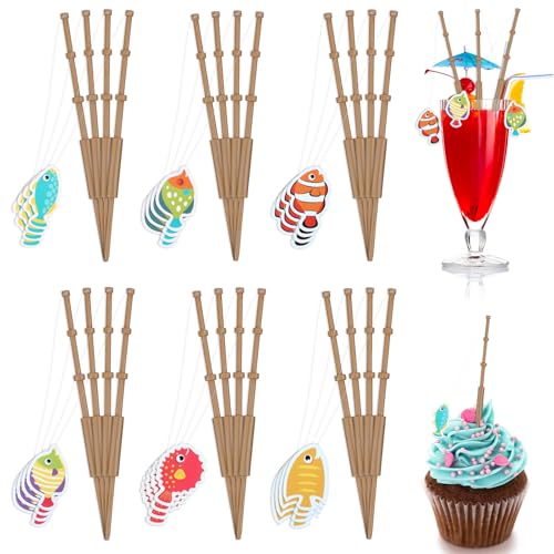24stk Mini-Angelruten-Dekoration, Kleine Fischer-Angelruten-Picker Cupcake-Topper Geburtstagsparty-Dekoration für Kuchen Getränke Cocktails Desserts Dekorationen Partyzubehör 24stk Mini-Angelruten-Dekoration, Kleine Fischer-Angelruten-Picker Cupcake-Topper Geburtstagsparty-Dekoration für Kuchen Getränke Cocktails Desserts Dekorationen Partyzubehör von PEUTIER