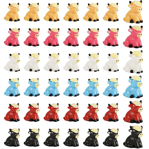 42 Mini-Harzkühe, 6 Farben Mini-Kuhfiguren aus Hochlandrindern Glatte Wiederverwendbare Hochlandkuhfigur Mini-Harztierdekoration für Liebhaber von Hochlandrindern von Bauernhausdekoration 42 Mini-Harzkühe, 6 Farben Mini-Kuhfiguren aus Hochlandrindern Glatte Wiederverwendbare Hochlandkuhfigur Mini-Harztierdekoration für Liebhaber von Hochlandrindern von Bauernhausdekoration von PEUTIER