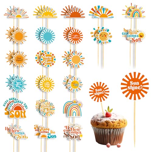 46 Stück "Here Comes The Sun"Cupcake Topper, 23 Muster mit Sonnen Cupcake Toppern "Here Comes The Son"Cupcake Topper für Geburtstagspartys mit Sonnenthema Babyparty Dekoration 46 Stück "Here Comes The Sun"Cupcake Topper, 23 Muster mit Sonnen Cupcake Toppern "Here Comes The Son"Cupcake Topper für Geburtstagspartys mit Sonnenthema Babyparty Dekoration von PEUTIER
