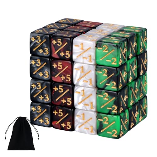 PEUTIER 48 Stück Acryl-Würfelzähler, Token-Würfel Würfel für Magic The Gathering Set Magic Würfel Loyalitätszähler-Würfel Kompatibel mit MTG Kartenspielzubehör für Party Tischspiele KTV Bars von PEUTIER
