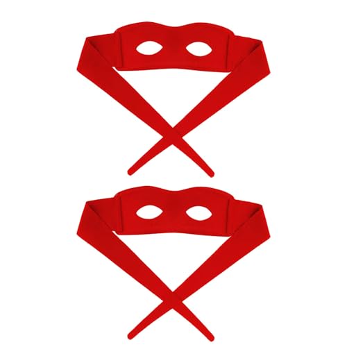 PEUTIER 2 Stück Augenmaske Halloween, Augenmaske Kostüm Maskerade Heldenmaske Halloween Cosplay Zubehör Party Verkleidungs Requisite Schildkrötenmaske (Rot) von PEUTIER