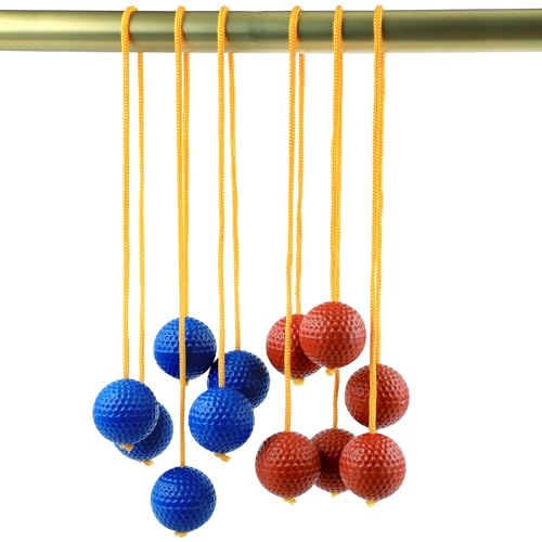 PEUTIER 6 Packungen Leiterball Ersatz, Ladder Ball Leiterball Wurfspiel Leiterball Wurfball Turnier-Stil Leiter Golfbälle Zubehör für Sportspiel-Wurfspiel (Rot und Blau) von PEUTIER