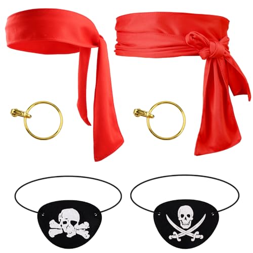 PEUTIER 6stk Piraten Accessoires, Piraten-Cosplay-Set Inklusive Kopftuch Gürtel Augenklappe und Ohrringen Piraten-Cosplay-Set Piraten Party Zubehör Piraten-Partyzubehör für Kinder und Erwachsene PEUTIER 6stk Piraten Accessoires, Piraten-Cosplay-Set Inklusive Kopftuch Gürtel Augenklappe und Ohrringen Piraten-Cosplay-Set Piraten Party Zubehör Piraten-Partyzubehör für Kinder und Erwachsene von PEUTIER