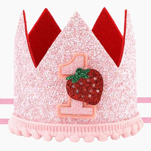 PEUTIER Beeren-Mütze für Den Ersten Geburtstag, Süße Rosa Erdbeer-Mütze für Den 1. Geburtstag Geburtstagskrone Mädchen Erdbeer-Geburtstags-Kopfbedeckung für Babyparty Party-Dekoration Foto-Requisiten PEUTIER Beeren-Mütze für Den Ersten Geburtstag, Süße Rosa Erdbeer-Mütze für Den 1. Geburtstag Geburtstagskrone Mädchen Erdbeer-Geburtstags-Kopfbedeckung für Babyparty Party-Dekoration Foto-Requisiten von PEUTIER