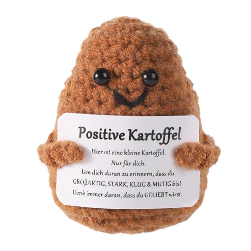 PEUTIER Positive Potato Crochet, Brown Mini Lustige Positive Kartoffelgeschenke mit ermutigender Karte Emotionale Unterstützung Gestricktes Puppenspielzeug für Geburtstagsgeschenke Partydekoration PEUTIER Positive Potato Crochet, Brown Mini Lustige Positive Kartoffelgeschenke mit ermutigender Karte Emotionale Unterstützung Gestricktes Puppenspielzeug für Geburtstagsgeschenke Partydekoration von PEUTIER