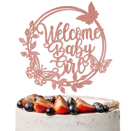 Willkommen Baby Mädchen Tortenaufsatz, Glitzer Baby Mädchen Tortendeko Baby Shower Tortenaufsätze Dekoration Torten Baby Shower zum Geburtstag Baby Gender Reveal Party Willkommen Baby Mädchen Tortenaufsatz, Glitzer Baby Mädchen Tortendeko Baby Shower Tortenaufsätze Dekoration Torten Baby Shower zum Geburtstag Baby Gender Reveal Party von PEUTIER