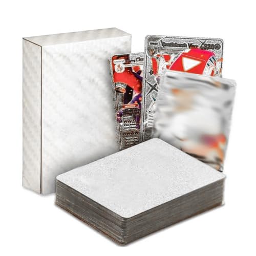 PEXIVOZ 55 Stück Silber Karten for Pokemon, Vstar Vmax Silberfolienkarten mit Deck Box, V Sortierte Karten, VerSilberete Karte Einschließlich Verschiedener Seltener Folienkarten, Englisch PEXIVOZ 55 Stück Silber Karten for Pokemon, Vstar Vmax Silberfolienkarten mit Deck Box, V Sortierte Karten, VerSilberete Karte Einschließlich Verschiedener Seltener Folienkarten, Englisch von PEXIVOZ