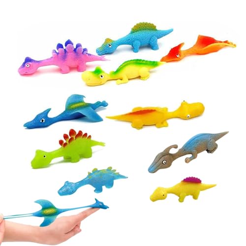 Schleuder-Dinosaurier-Finger Spielzeug 20 Stück, Weich Katapult-Spielzeug, Dinosaurier Party Spielzeug für Kinder Geschenk, Zufällige Farbe von PEYJQM