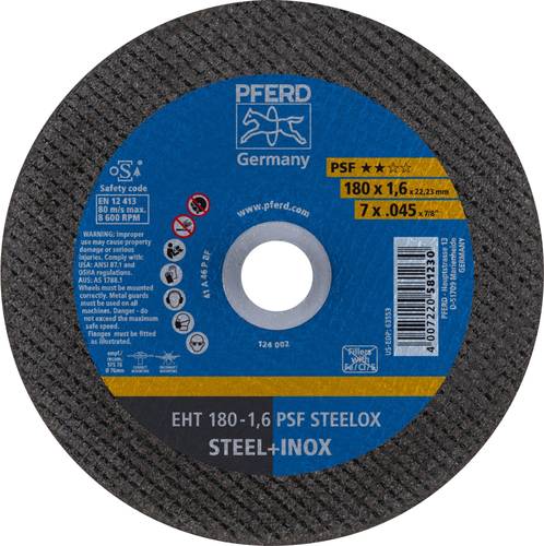 PFERD PSF STEELOX 61726121 Trennscheibe gerade 180mm 22.23mm 25St. von PFERD