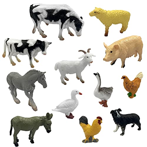 PFLYPF 12 stück Nutztierstatuen, Mini-Nutztiere, Tierspielzeug aus Kunststoff, Simulation von Nutztieren, Miniaturen von Kleintieren wie Hühnern, Enten, Gänsen, Kühen usw PFLYPF 12 stück Nutztierstatuen, Mini-Nutztiere, Tierspielzeug aus Kunststoff, Simulation von Nutztieren, Miniaturen von Kleintieren wie Hühnern, Enten, Gänsen, Kühen usw von PFLYPF