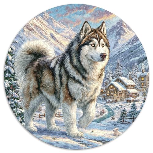 Alaskanische Malamute 1000-teiliges Puzzle Für Erwachsene Kinder Tier Thema Herausforderndes Puzzle Entspannend Familie Aktivität Spiele Geschenk Zum Geburtstag 1000pcs (67.5x67.5cm) von PFQHUAIDH