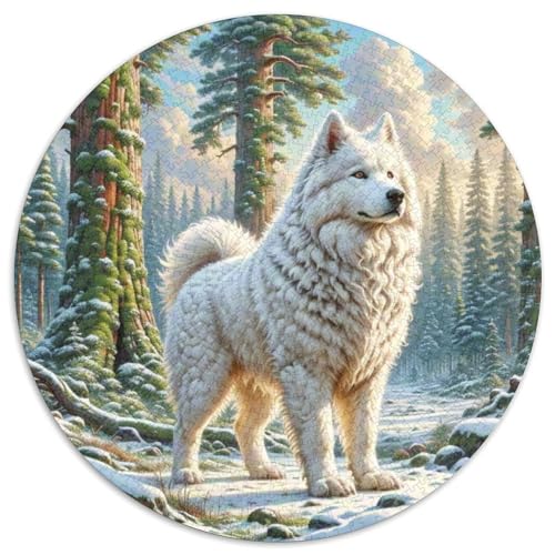 Amerikanischer Eskimo Hund 1000-teiliges Puzzle Für Erwachsene Kinder Tier Thema Anspruchsvolles Puzzle Stress Abbauen Familie Aktivität Spiele Geschenk Zum Geburtstag 1000pcs (67.5x67.5cm) von PFQHUAIDH
