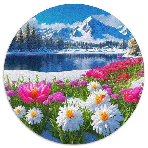 Berglandschaft 1000-teiliges Puzzle Für Erwachsene Kinder Schnee Berg Herausforderndes Puzzle Entspannend Familie Aktivität Spiele Geschenk Zum Geburtstag 1000pcs (67.5x67.5cm) von PFQHUAIDH