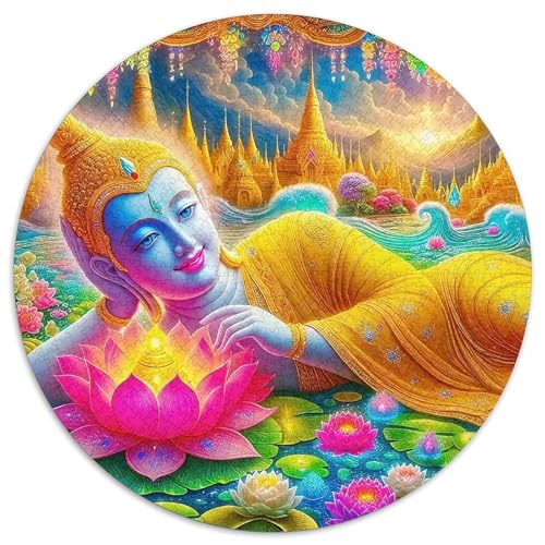 Buddha-Statue 1000-teiliges Puzzle Für Erwachsene Kinder Religiöse Figur Anspruchsvolles Puzzle Stress Abbauen Familie Aktivität Spiele Spielzeug Geschenk 1000pcs (67.5x67.5cm) von PFQHUAIDH
