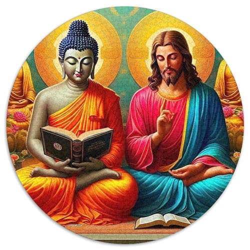 Buddha-Statue 1000-teiliges Puzzle Für Erwachsene Kinder Religiöse Figur Anspruchsvolles Puzzle Stress Abbauen Familienspielabende Geschenk Zum Geburtstag 1000pcs (67.5x67.5cm) von PFQHUAIDH