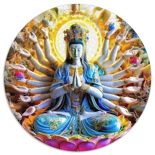 Buddha-Statue 1000-teiliges Puzzle Für Erwachsene Kinder Religiöse Figur Herausforderndes Puzzle Stress Abbauen Familienspielabende Geschenk Zum Geburtstag 1000pcs (67.5x67.5cm) von PFQHUAIDH