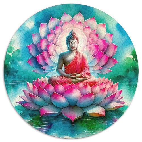 Buddha-Statue 1000-teiliges Puzzle Für Erwachsene Kinder Religiöse Figur Herausforderndes Puzzle Stress Abbauen Perfekt Für Spieleabende Spielzeug Geschenk 1000pcs (67.5x67.5cm) von PFQHUAIDH