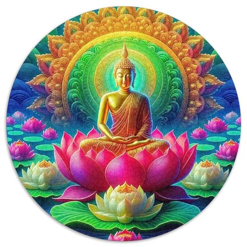 Buddha-Statue 1000-teiliges Puzzle Für Frauen, Männer Religiöse Figur Anspruchsvolles Puzzle Stress Abbauen Familie Aktivität Spiele Geschenk Zum Geburtstag 1000pcs (67.5x67.5cm) von PFQHUAIDH