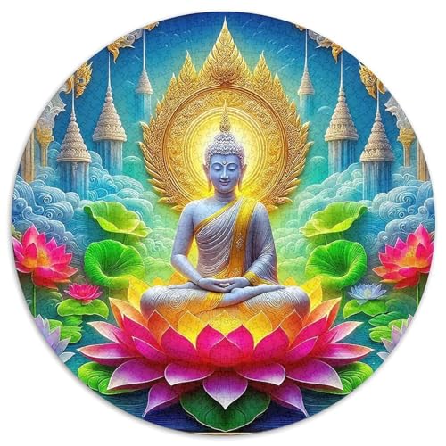 Buddha-Statue 1000-teiliges Puzzle Für Frauen, Männer Religiöse Figur Anspruchsvolles Puzzle Stress Abbauen Familie Aktivität Spiele Geschenk Zum Geburtstag 1000pcs (67.5x67.5cm) von PFQHUAIDH
