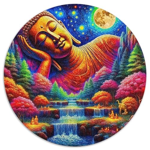 Buddha-Statue 1000-teiliges Puzzle Für Frauen, Männer Religiöse Figur Herausforderndes Puzzle Entspannend Familienspielabende Geschenk Zum Geburtstag 1000pcs (67.5x67.5cm) von PFQHUAIDH