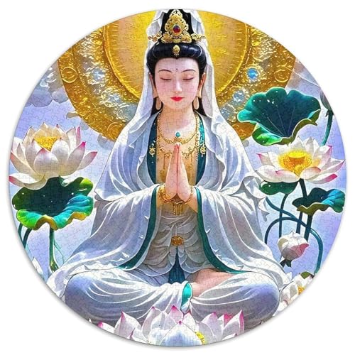 Buddha-Statue 1000-teiliges Puzzle Für Frauen, Männer Religiöse Figur Herausforderndes Puzzle Stress Abbauen Familie Aktivität Spiele Spielzeug Geschenk 1000pcs (67.5x67.5cm) von PFQHUAIDH