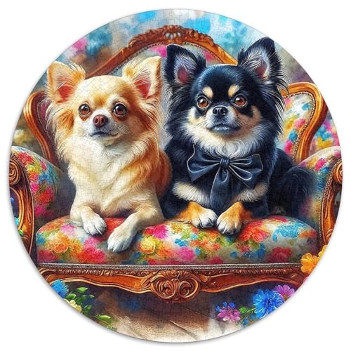 Chihuahua 1000-teiliges Puzzle Für Erwachsene Kinder Kleiner Hund Anspruchsvolles Puzzle Entspannend Familie Aktivität Spiele Spielzeug Geschenk 1000pcs (67.5x67.5cm) von PFQHUAIDH