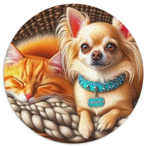 Chihuahua 1000-teiliges Puzzle Für Erwachsene Kinder Kleiner Hund Herausforderndes Puzzle Stress Abbauen Perfekt Für Spieleabende Spielzeug Geschenk 1000pcs (67.5x67.5cm) von PFQHUAIDH