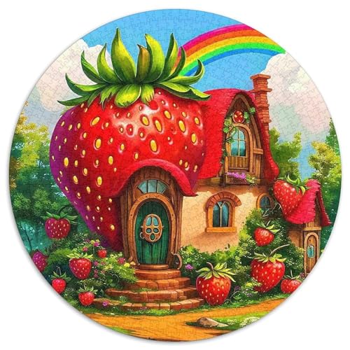 Erdbeere 1000-teiliges Puzzle Für Frauen, Männer Fruchtfertigung Anspruchsvolles Puzzle Entspannend Familienspielabende Spielzeug Geschenk 1000pcs (67.5x67.5cm) von PFQHUAIDH